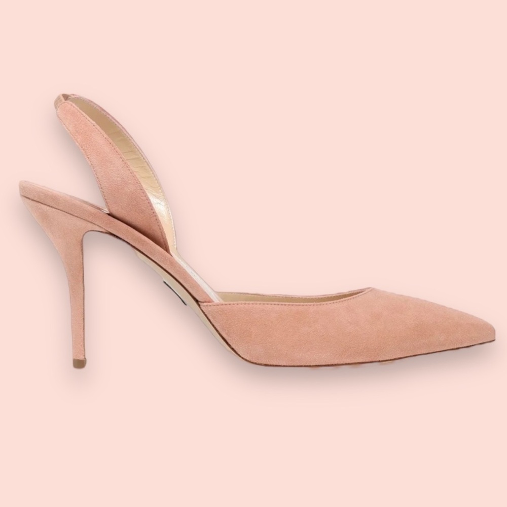 Paul Andrew Blush Suede Slingback Pump Size 36